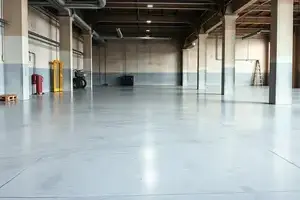 After cleaning - restored clean concrete floor