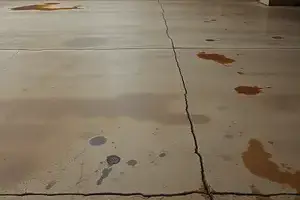 Before cleaning - heavily soiled concrete floor