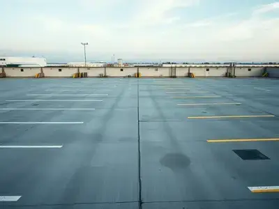 Industrial parking lot pressure washing
