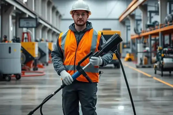 Ark-la-tex Power Cleaning technician performing quality inspection after cleaning